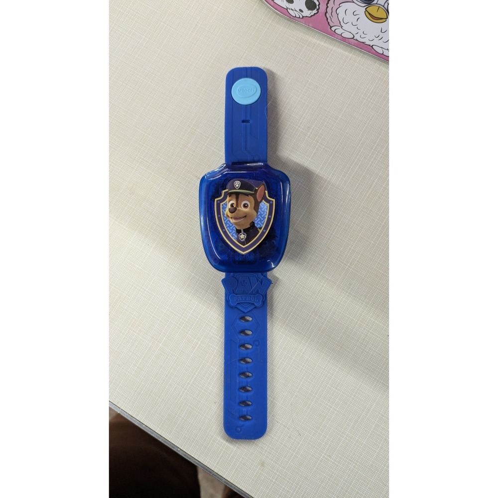 ☆VTech Paw Patrol Chase Kids Learning Watch Learning Toy Blue *works* Spinmaster